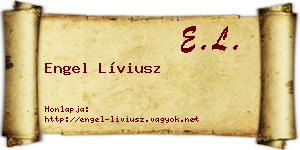 Engel Líviusz névjegykártya